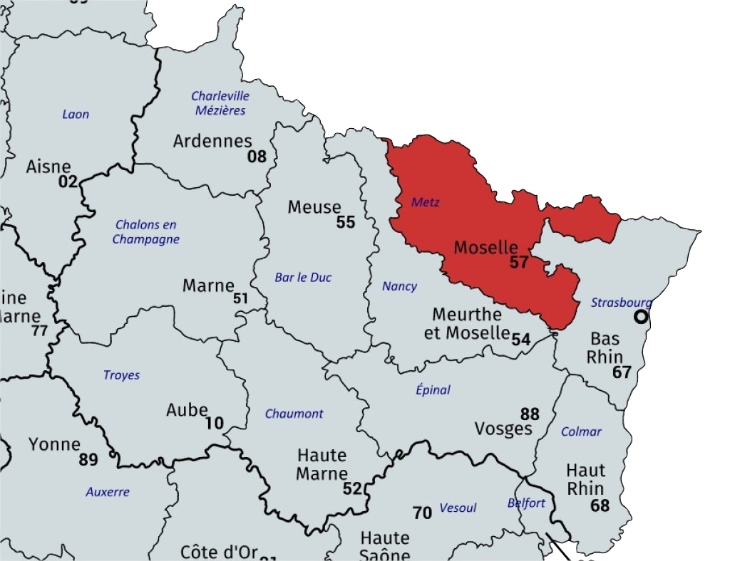 Carte de France avec la Moselle